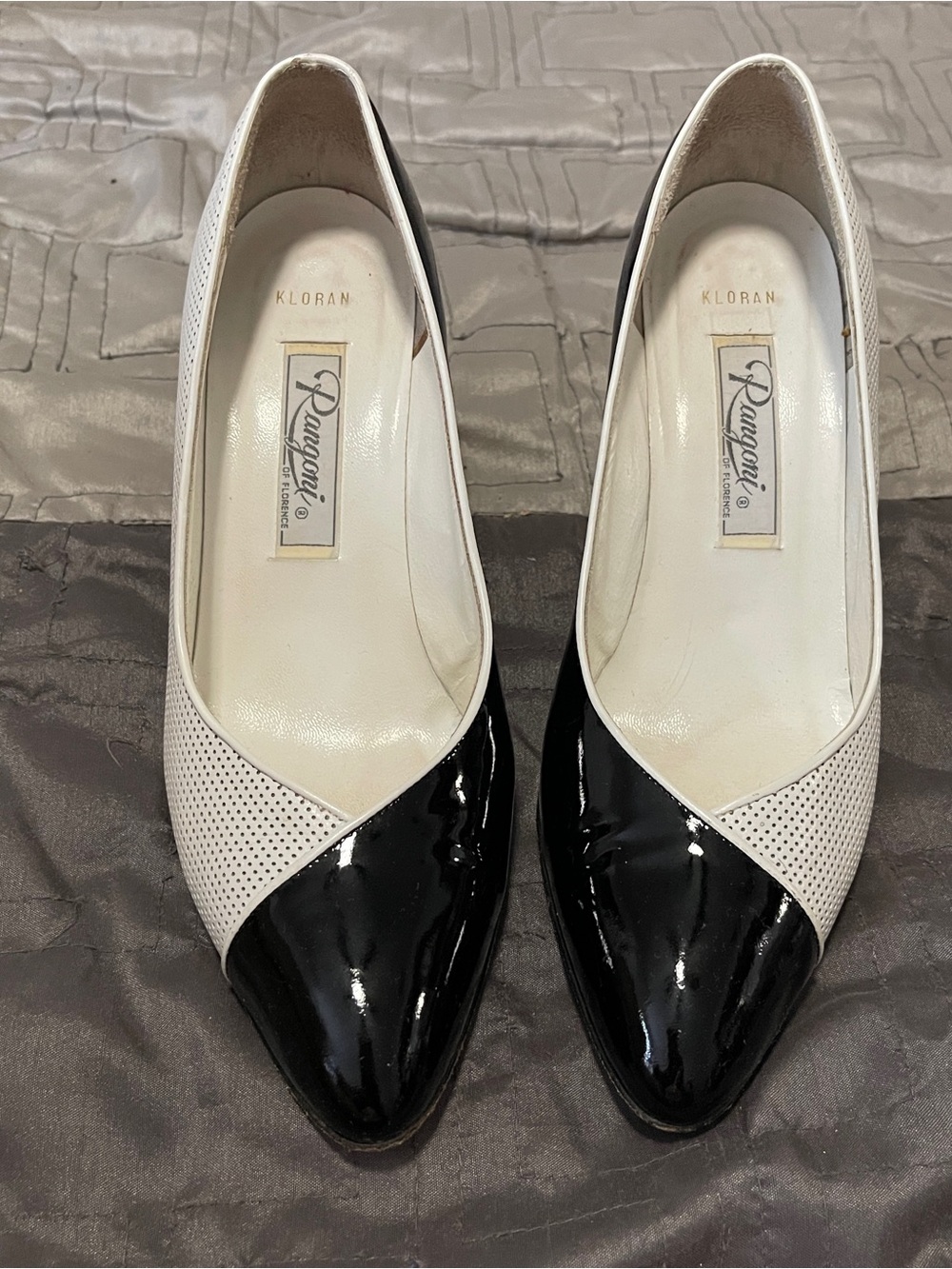 Rangoni Two-Tone Black & White Pointed-Toe Flats